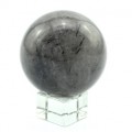 Шар из раухтопаза (дымчатого кварца) с турмалином, диаметр 54мм, 223г