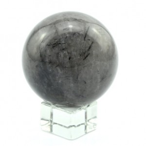 Шар из раухтопаза (дымчатого кварца) с турмалином, диаметр 54мм, 223г Шар из раухтопаза (дымчатого кварца) с турмалином, диаметр 54мм, 223г