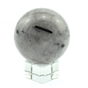 Шар из раухтопаза (дымчатого кварца) с турмалином, диаметр 53мм, 205г Шар из раухтопаза (дымчатого кварца) с турмалином, диаметр 53мм, 205г