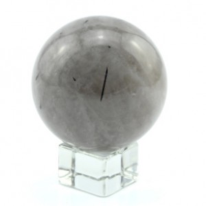 Шар из раухтопаза (дымчатого кварца) с турмалином, диаметр 54мм, 218г Шар из раухтопаза (дымчатого кварца) с турмалином, диаметр 54мм, 218г