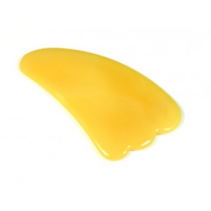 Скребок Гуаша из желтого кварца (имитация) "Лапка" 105*56мм (иск.)