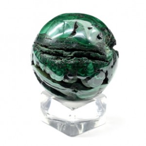Малахитовый шар с жеодой 47мм, 180г