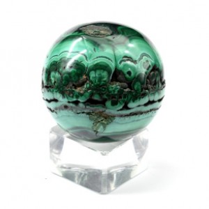 Шар из малахита с жеодой 43мм, 152г