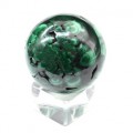 Шар из малахита натурального с жеодой 45мм, 163г Шар из малахита натурального с жеодой 45мм, 163г