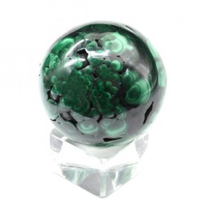 Шар из малахита натурального с жеодой 45мм, 163г