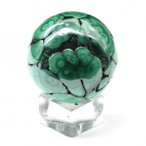Шар из малахита с жеодой 49мм, 225г