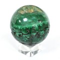 Шар малахитовый с жеодой 60мм, 392г