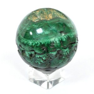 Шар малахитовый с жеодой 60мм, 392г