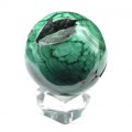 Шар малахитовый с жеодой 54мм, 300г