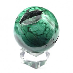 Шар малахитовый с жеодой 54мм, 300г