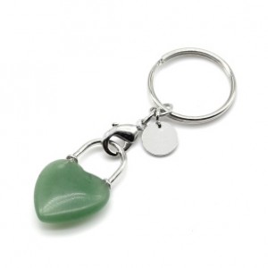 Брелок Сердце 20*30мм с нефритом прессованным