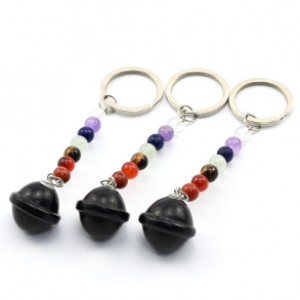Брелок сатурн из обсидиана "7 чакр" 20*22мм