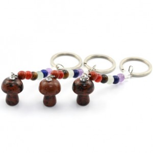 Брелок гриб из обсидиана коричневого "7 чакр" 15*24мм