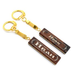 Брелок именной из обсидиана "Иван" 55*14мм