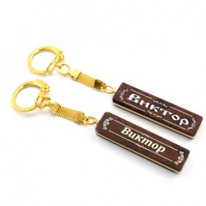 Брелок именной из обсидиана "Виктор" 55*14мм