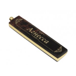 Брелок именной из обсидиана "Агнесса" 55*14мм