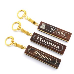 Брелок именной из обсидиана "Полина" 55*14мм