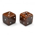 Кубик-зарик из обсидиана 10*10мм коричневый комплект 2шт.