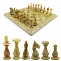Шахматы из ракушечника и оникса зеленого 300*300мм