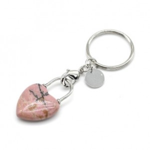 Брелок Сердце 20*30мм с родонитом