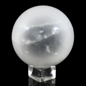 Шар из селенита белого, диаметр 79мм, 618г