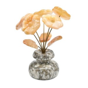 Ваза из селенита "Фиалка" (5 цвет ) ангидрит 80*80*180мм.