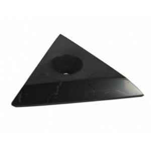 Подставка из шунгита под шар 9-12см большая треугольная, полированная Подставка из шунгита под шар 9-12см большая треугольная, полированная