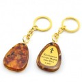 Брелок из янтаря с молитвой к Преподобной матери Марии 30*40мм
