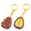 Брелок из янтаря с молитвой к Святой мученице Вера 30*40мм