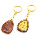 Брелок из янтаря с молитвой к Преподобному Сергию 30*40мм