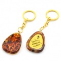 Брелок из янтаря с молитвой к Святому великомученику Димитрию 30*40мм