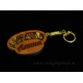 Брелок именной из дерева с янтарём "Алина", 71*48мм