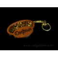 Брелок именной из дерева с янтарём "Софья", 71*48мм