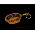 Брелок именной из дерева с янтарём "Сергей", 71*48мм