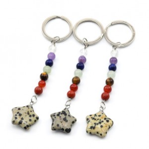 Брелок звезда из яшмы перепелинной "7 чакр" 20*22мм Брелок звезда из яшмы перепелинной "7 чакр" 20*22мм