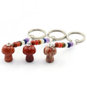 Брелок гриб из яшмы красной "7 чакр" 15*24мм