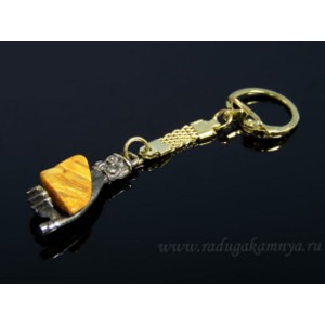 Брелок из бронзы "Рука" с яшмой желтой 15*40мм (иск.) Брелок из бронзы "Рука" с яшмой желтой 15*40мм (иск.)