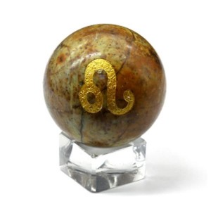 Шар из яшмы желтой знак зодиака "Лев" диаметр 49мм Шар из яшмы желтой знак зодиака "Лев" диаметр 49мм