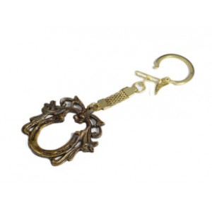 Брелок из латуни "Подкова ажурная" 27*32мм (иск.)