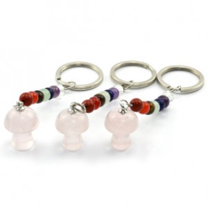 Брелок гриб из розового камня 15*24мм