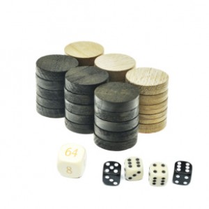 Фишки для нард ф20мм черно/белый (иск.)