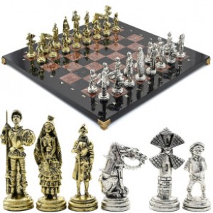 Шахматы подарочные с металлическими фигурами "Дон Кихот", 450*450мм Шахматы подарочные с металлическими фигурами "Дон Кихот", 450*450мм