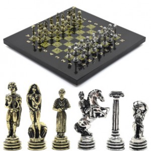 Шахматы подарочные с металлическими фигурами "Атлас", 250*250мм Шахматы подарочные с металлическими фигурами "Атлас", 250*250мм