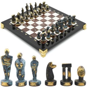 Шахматы подарочные с металлическими фигурами "Кикладский период", 250*250мм