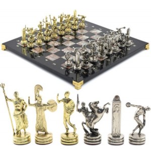 Шахматы подарочные с металлическими фигурами "Метатели дисков", 350*350мм Шахматы подарочные с металлическими фигурами "Метатели дисков", 350*350мм