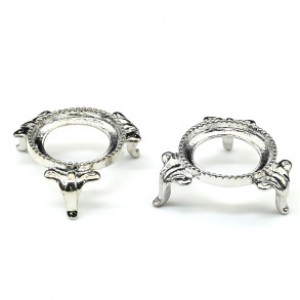 Подставка под шар/яйцо от Ø35мм, металл серебристый 39*37*16мм (иск.)