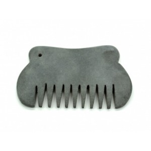 Скребок Гуаша Гребень из базальта (Бяньши) 95*56мм