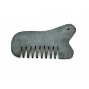 Скребок Гуаша Гребень из базальта (Бяньши) 103*62мм