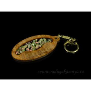 Брелок именной из дерева с унакитом "Олеся", 78*44мм.
