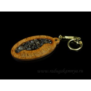 Брелок именной из дерева с топазом "Виктор", 78*44мм.